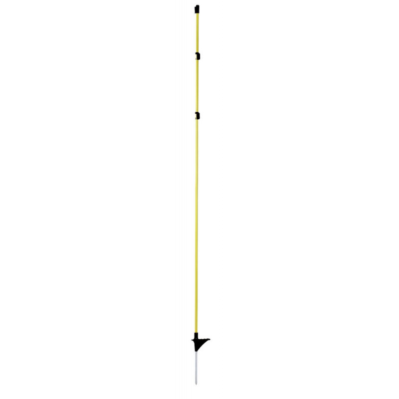 Glassfiberstolpe 152 cm pose med 10 stk (gul) med stålspiss og 2 trådfester