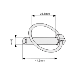 Round Linch Pin, Pin Ã˜8mm x 44.5mm