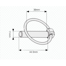 Round Linch Pin, Pin Ã˜11mm x 44.5mm