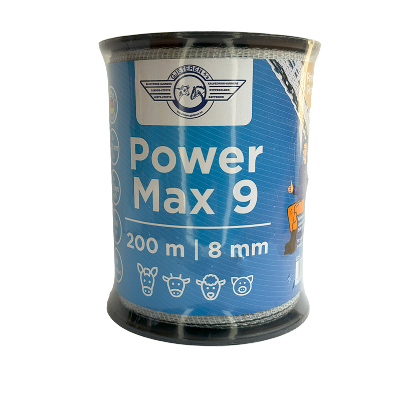 Powermax 9 leder 8mm 200M Premium bånd