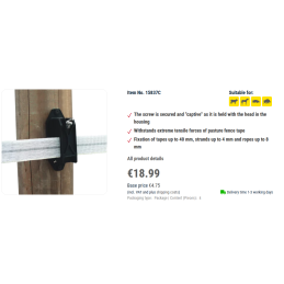 Ekstra kraftig isolator til 40mm bånd (Partivare)