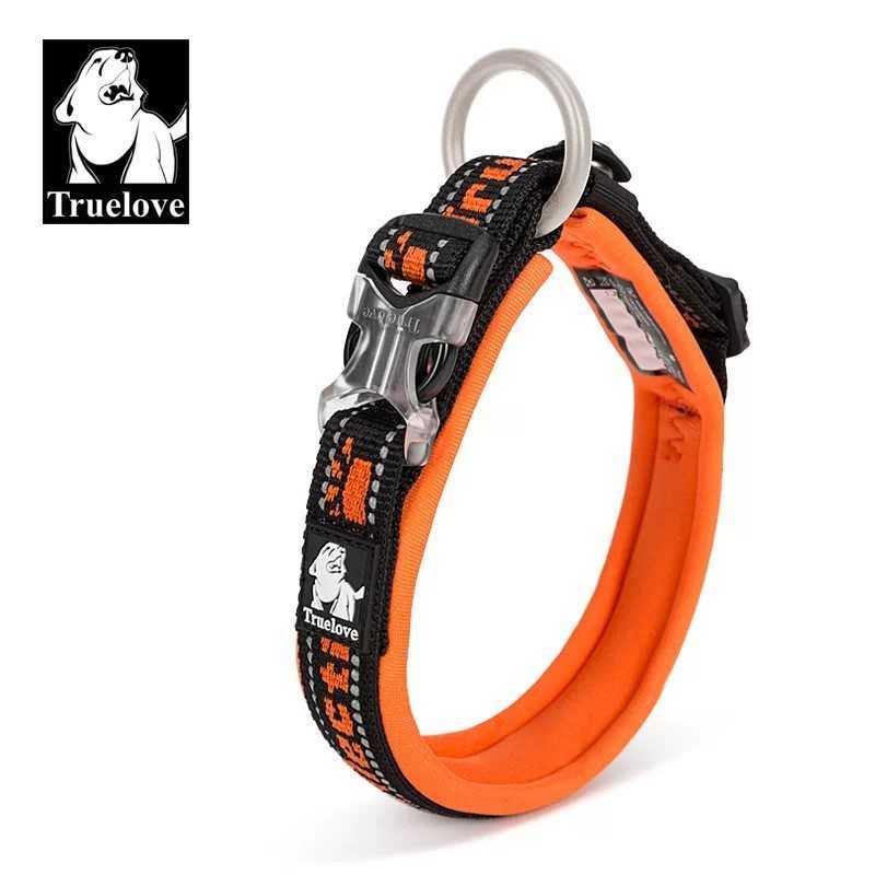 Truelove halsbånd neopren L 45-50cm Sort/Orange