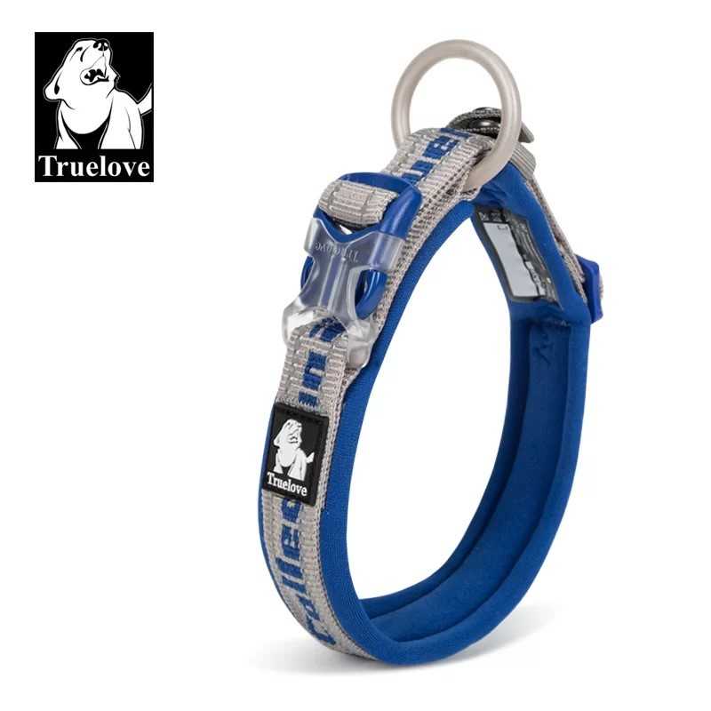 Truelove halsbånd neopren m 40-45cm Royal blå /Grå