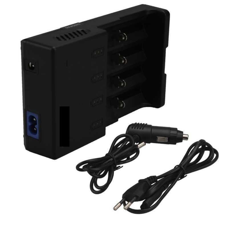 Lader for 4 stk batterier